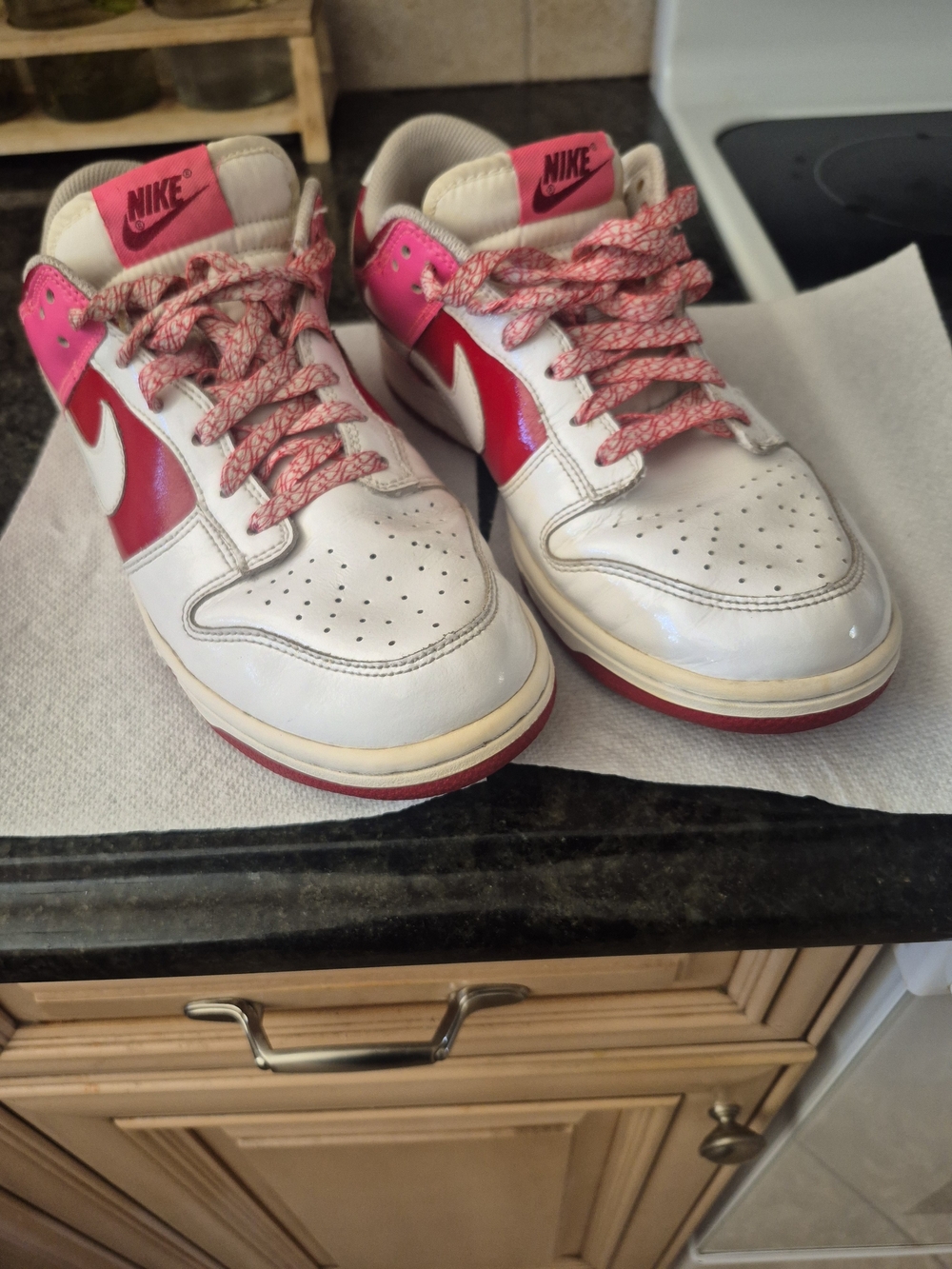 Nike White and Hot Pink Low-Top Sneakers